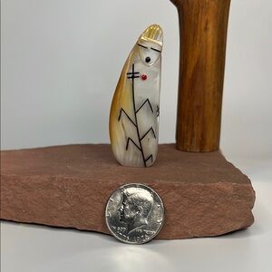 Handcrafted Mother of Pearl Native American Corn Maiden Figurine.